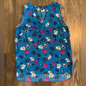 Adrianna Papell Sz. S Blue Floral Sleeveless Top